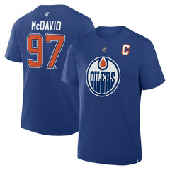Connor McDavid Edmonton Oilers Fanatics Authentic Stack Name & Number T-Shirt Outlet