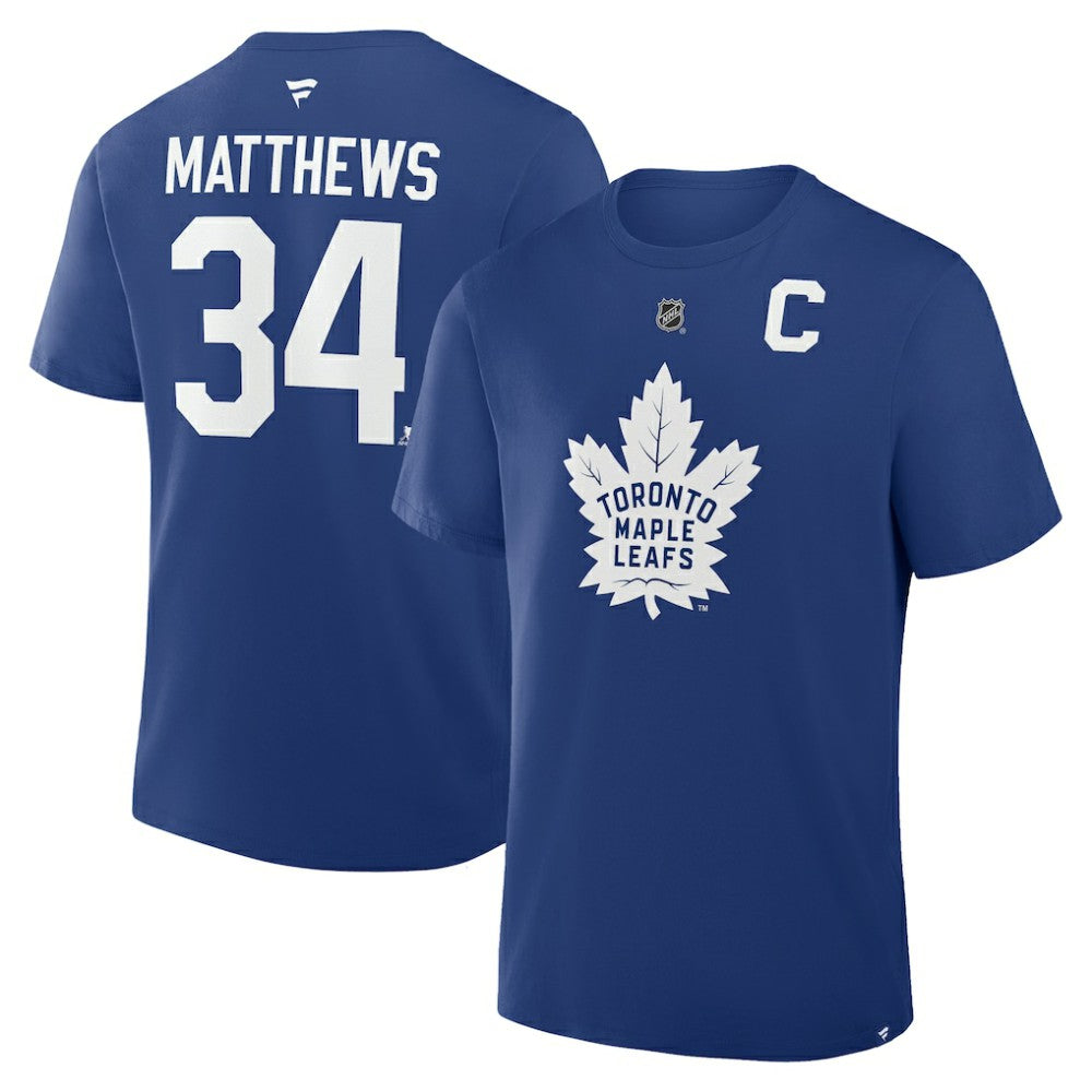 Auston Matthews Toronto Maple Leafs Fanatics Authentic Stack Name & Number T-Shirt On Sale