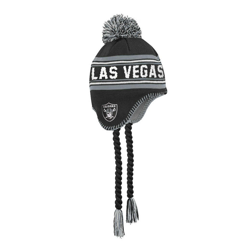 Las Vegas Raiders  Outerstuff Youth Jacquard Tassel Knit Hat with Pom