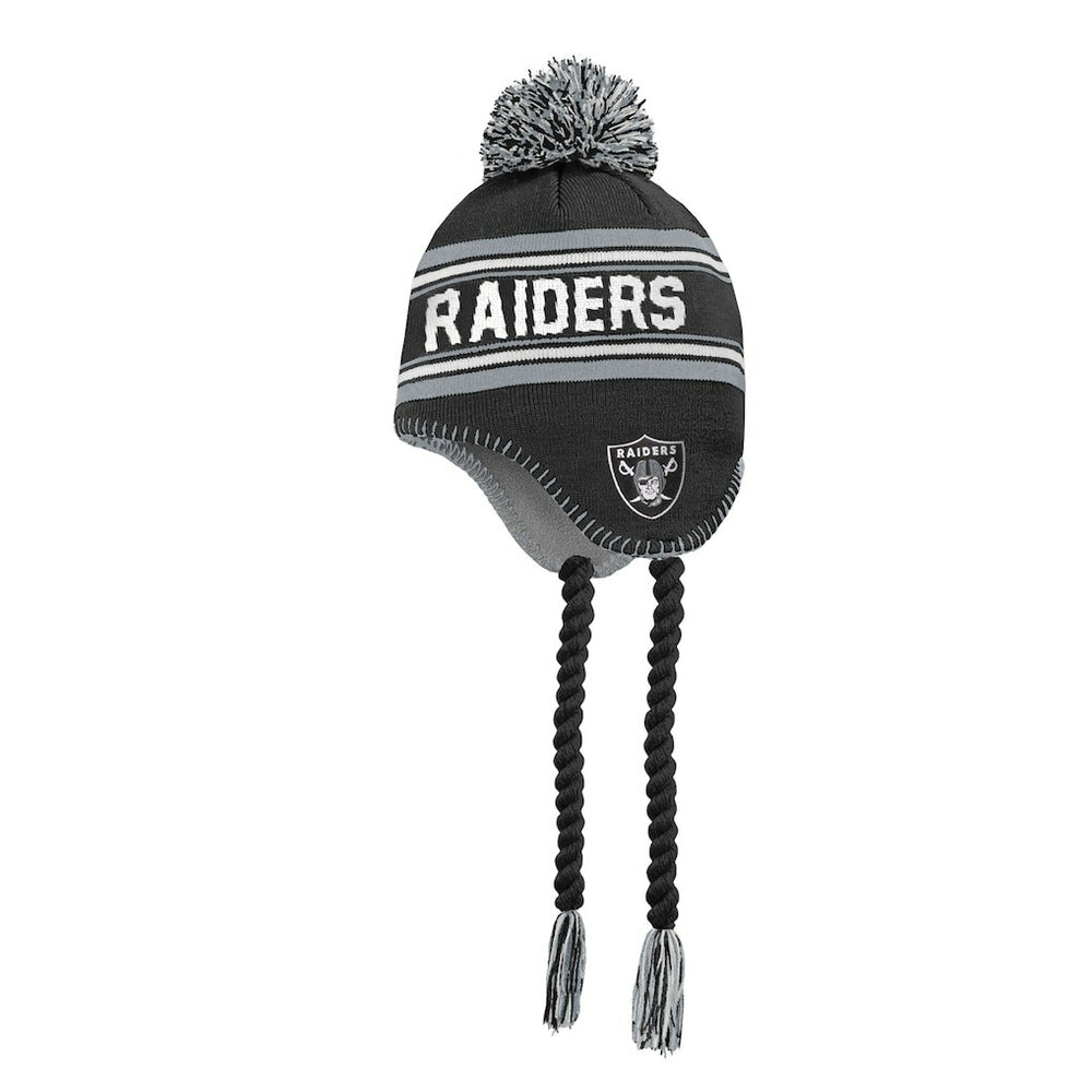 Las Vegas Raiders  Outerstuff Youth Jacquard Tassel Knit Hat with Pom