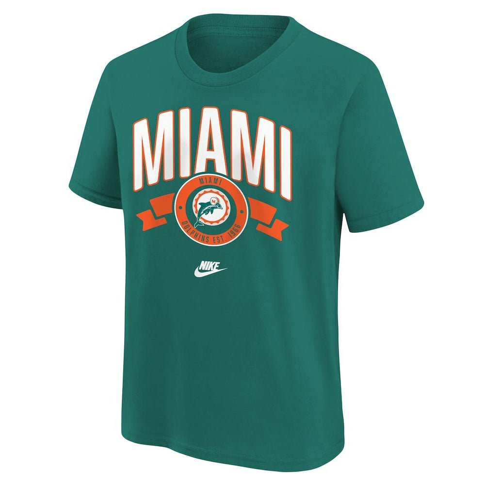 Miami Dolphins Nike Youth Rewind Front & Back Essential T-Shirt