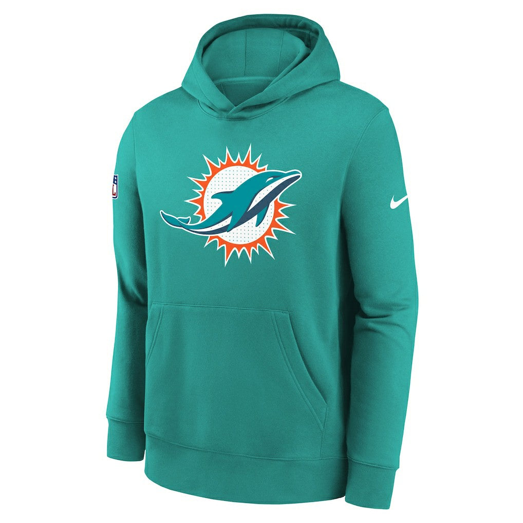 Miami Dolphins Nike Youth Sideline Club Fleece Hoodie