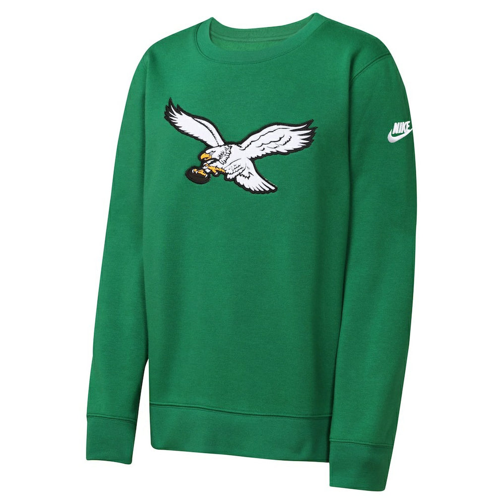 Philadelphia Eagles Nike Youth Rewind Essential Pullover Crewneck Sweatshirt