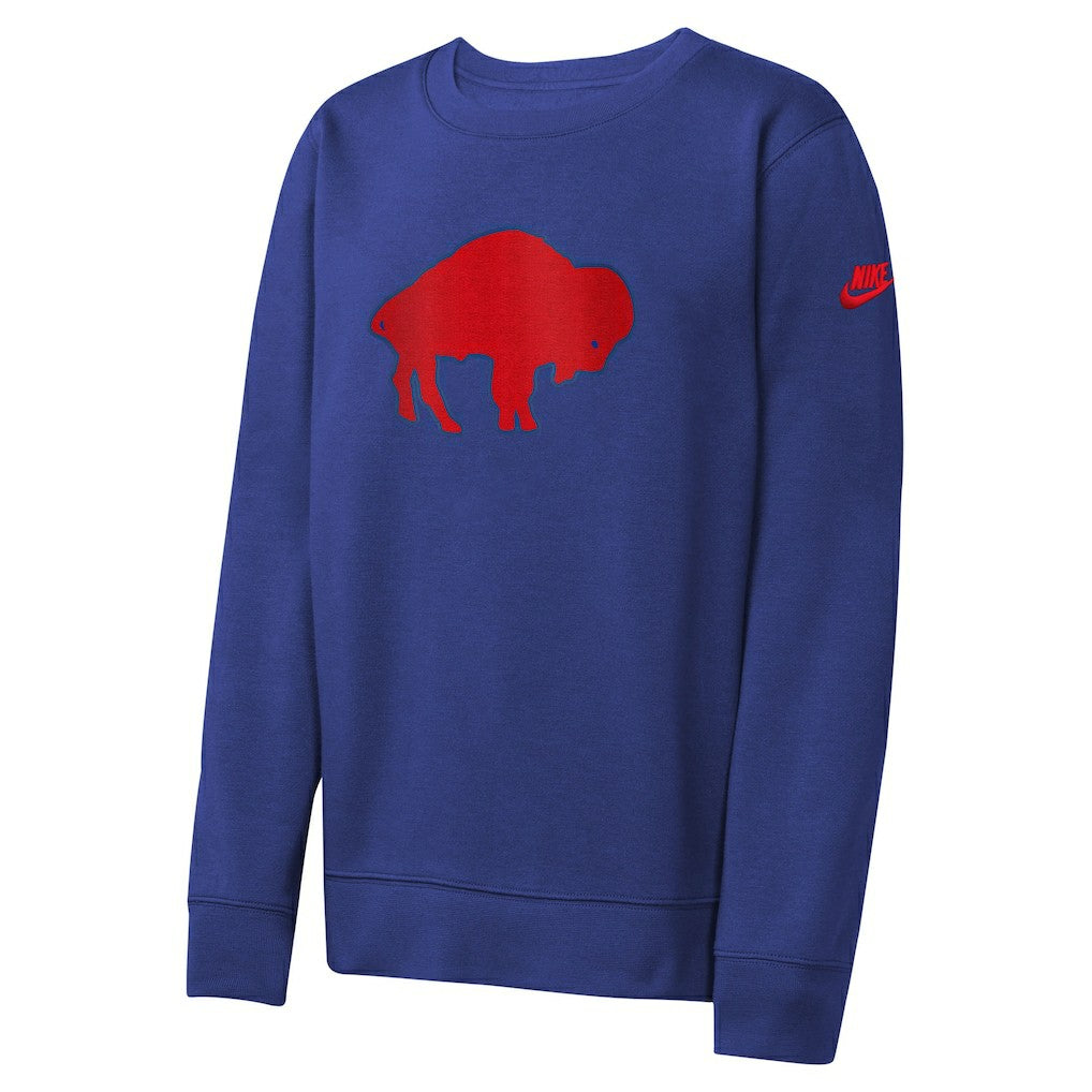 Buffalo Bills Nike Youth Rewind Essential Pullover Crewneck Sweatshirt