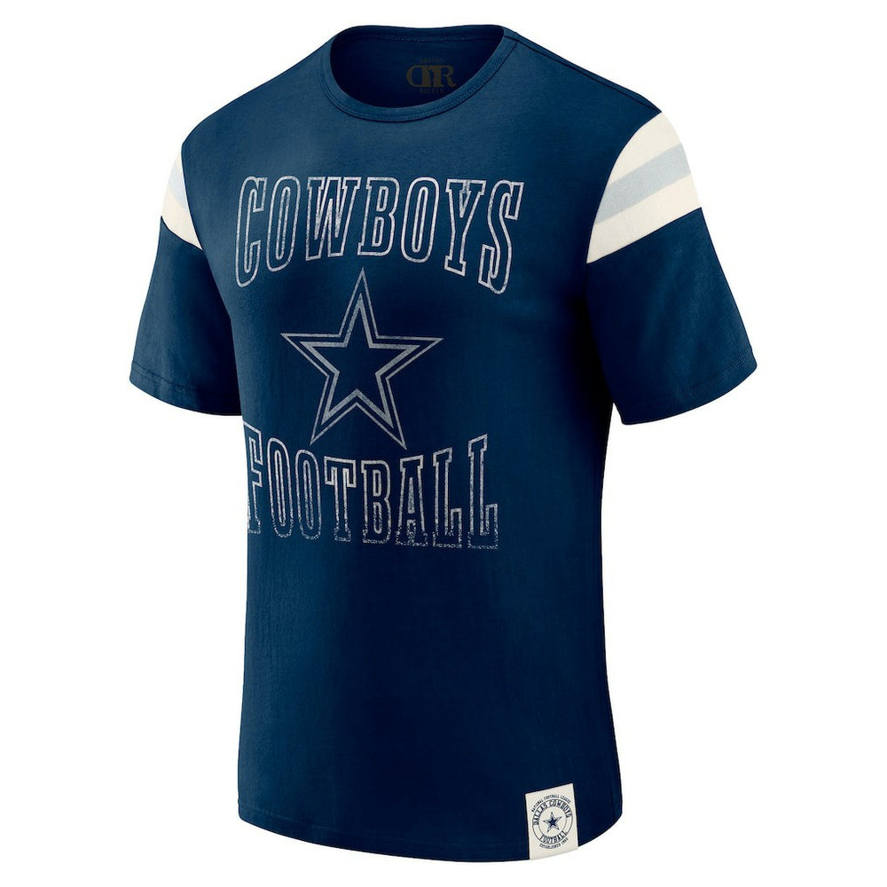 Dallas Cowboys Fanatics Darius Rucker Collection Distressed Throwback Shoulder Stripe T-Shirt