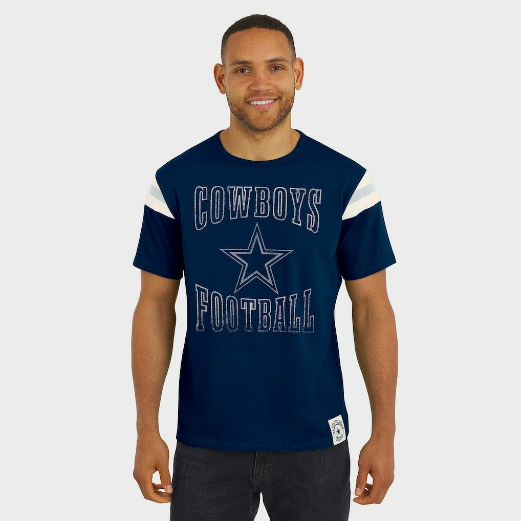 Dallas Cowboys Fanatics Darius Rucker Collection Distressed Throwback Shoulder Stripe T-Shirt
