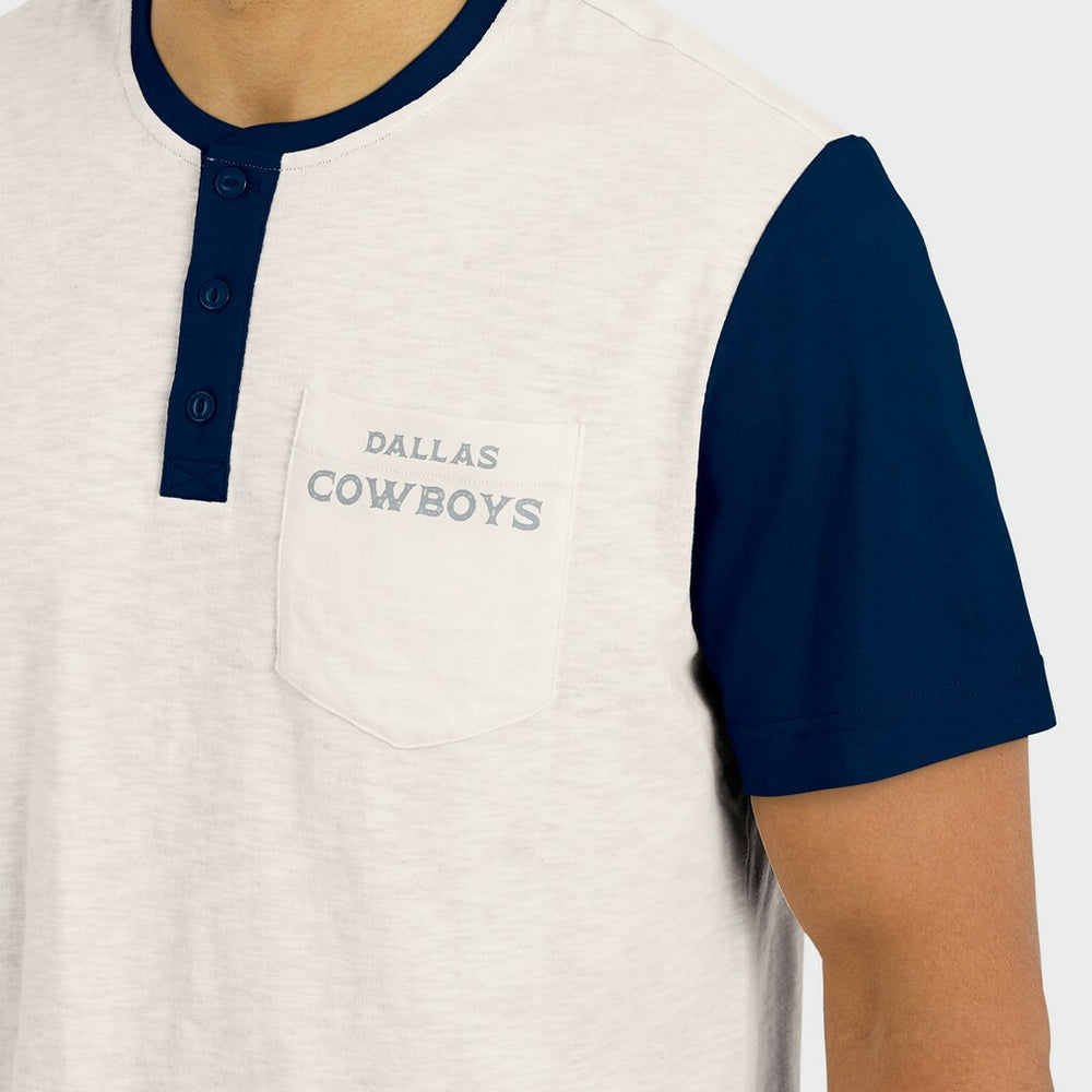 Dallas Cowboys Fanatics Darius Rucker Collection Henley Colorblock Slub Pocket T-Shirt