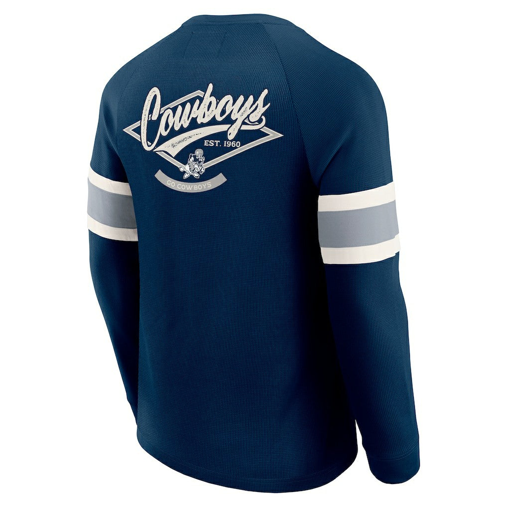 Dallas Cowboys Fanatics Darius Rucker Collection Waffle-Knit Raglan Long Sleeve Henley T-Shirt