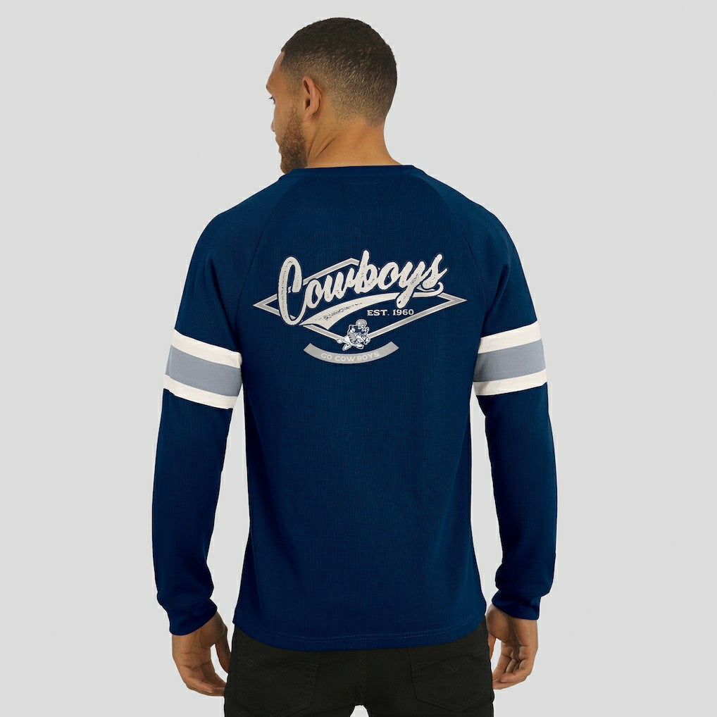 Dallas Cowboys Fanatics Darius Rucker Collection Waffle-Knit Raglan Long Sleeve Henley T-Shirt