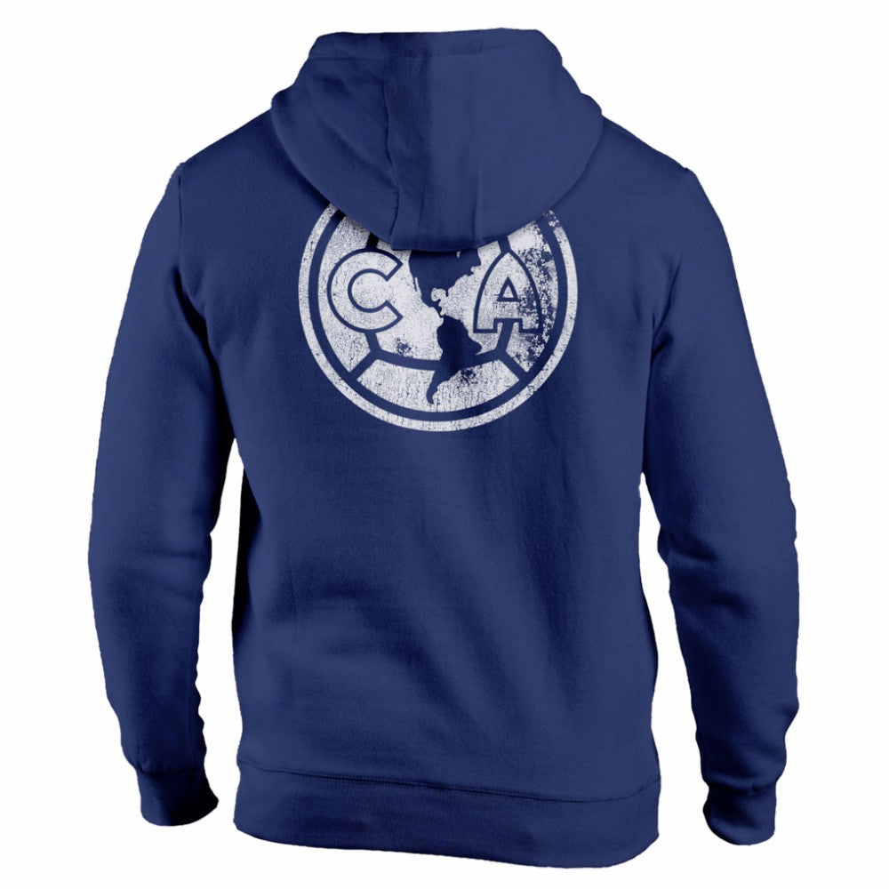 Club America 1863FC Wordmark Fleece Pullover Hoodie Navy