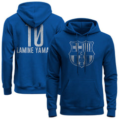 Lamine Yamal Barcelona 1863FC Player Fleece Pullover Hoodie Blue