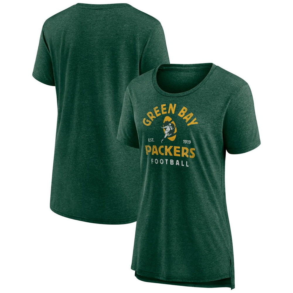 Green Bay Packers  Women's Vintage Arch Tri-Blend T-Shirt