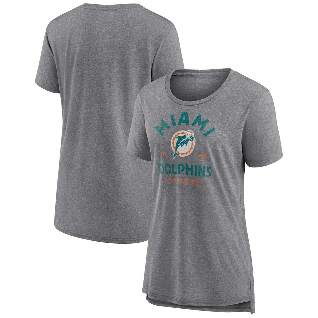 Miami Dolphins  Women's Vintage Arch Tri-Blend T-Shirt