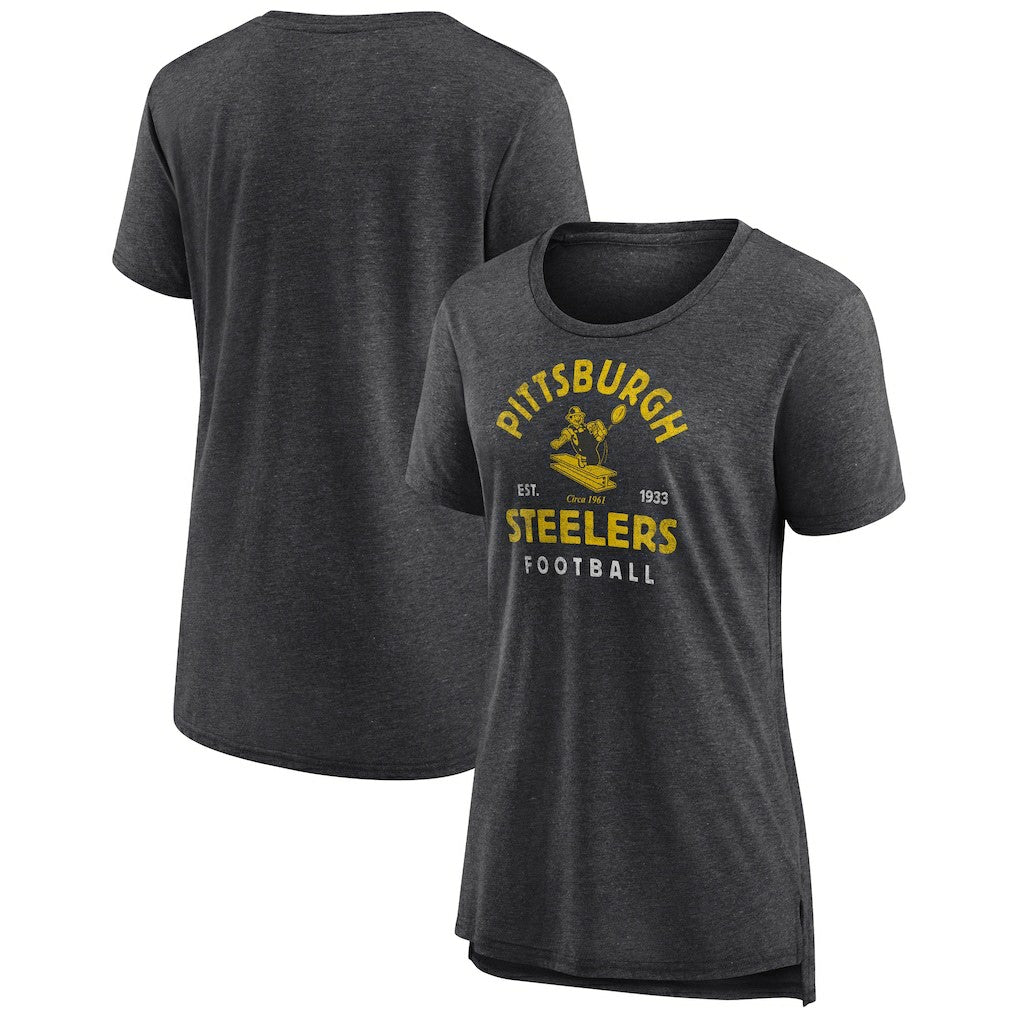 Pittsburgh Steelers  Women's Vintage Arch Tri-Blend T-Shirt