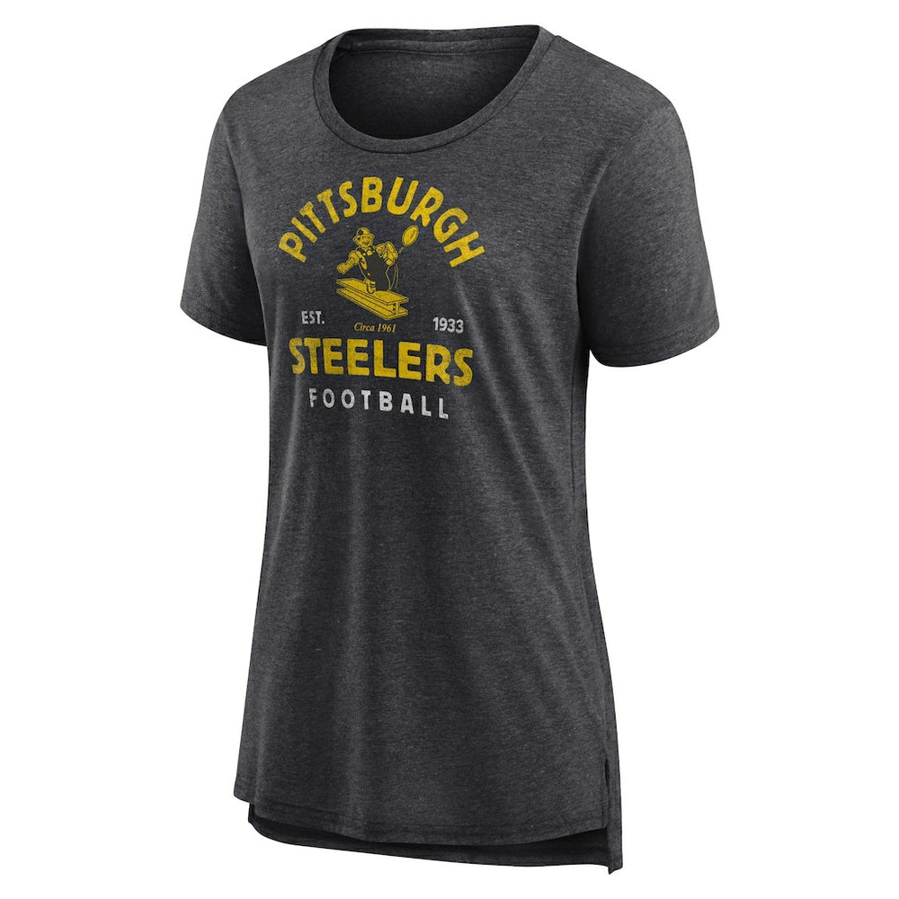 Pittsburgh Steelers  Women's Vintage Arch Tri-Blend T-Shirt
