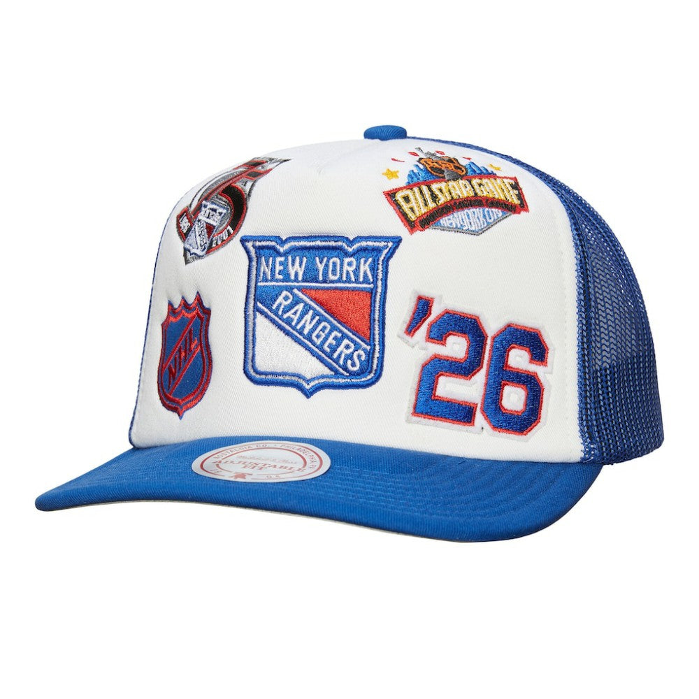 New York Rangers Mitchell & Ness Gridlock Trucker Adjustable Hat On Sale