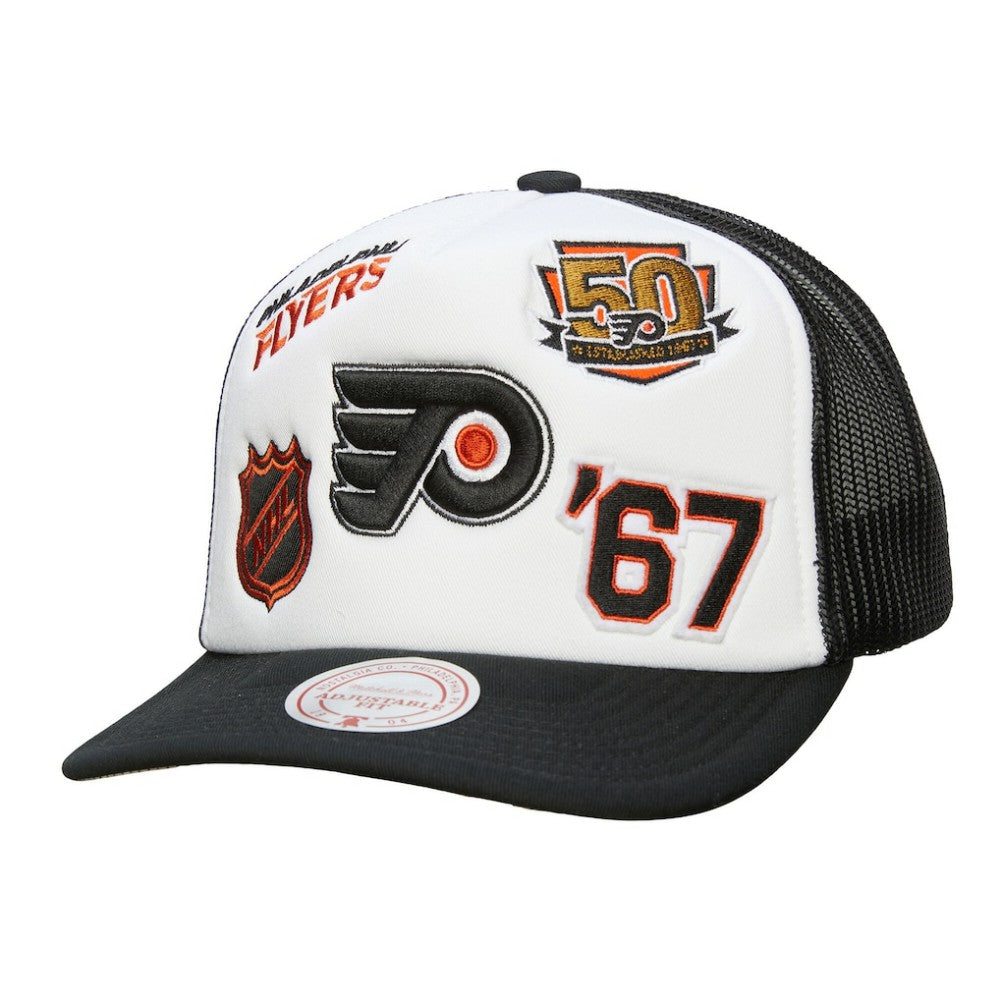 Philadelphia Flyers Mitchell & Ness Gridlock Trucker Adjustable Hat Outlet