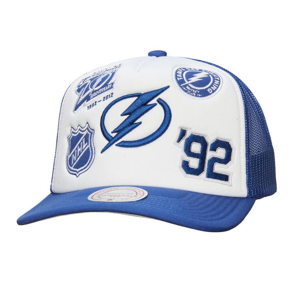 Tampa Bay Lightning Mitchell & Ness Gridlock Trucker Adjustable Hat Sale