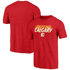 Calgary Flames Shoot to Score Tri-Blend T-Shirt On Sale