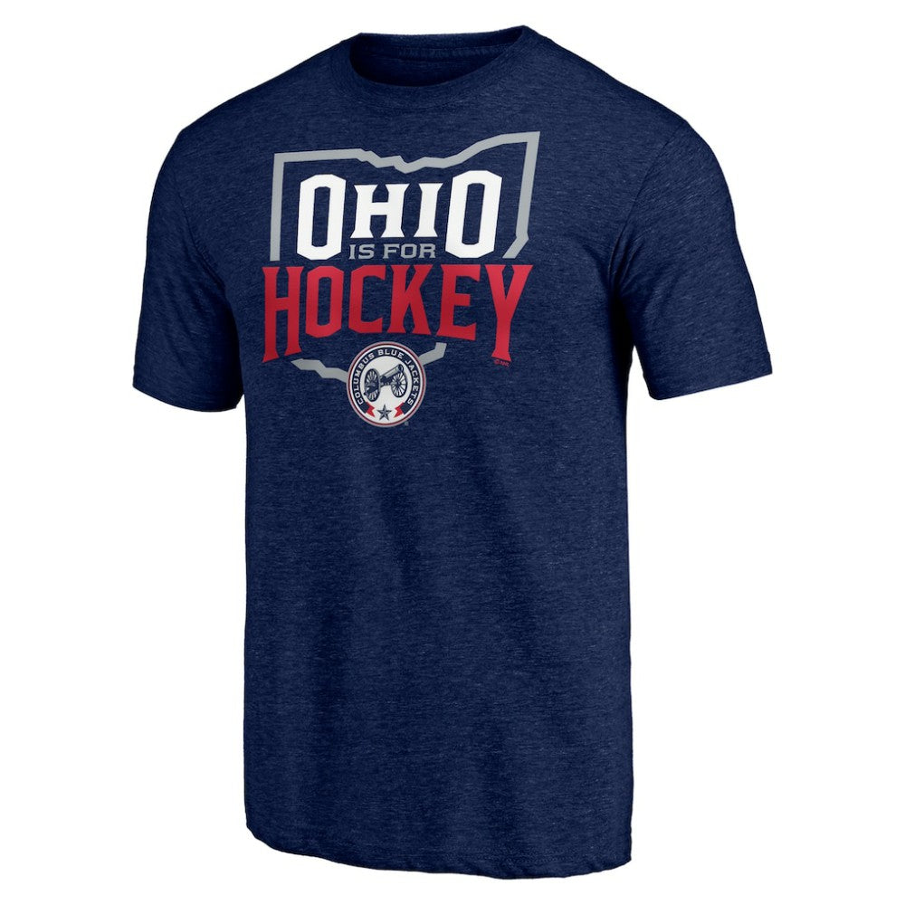 Columbus Blue Jackets Shoot to Score Tri-Blend T-Shirt For Sale