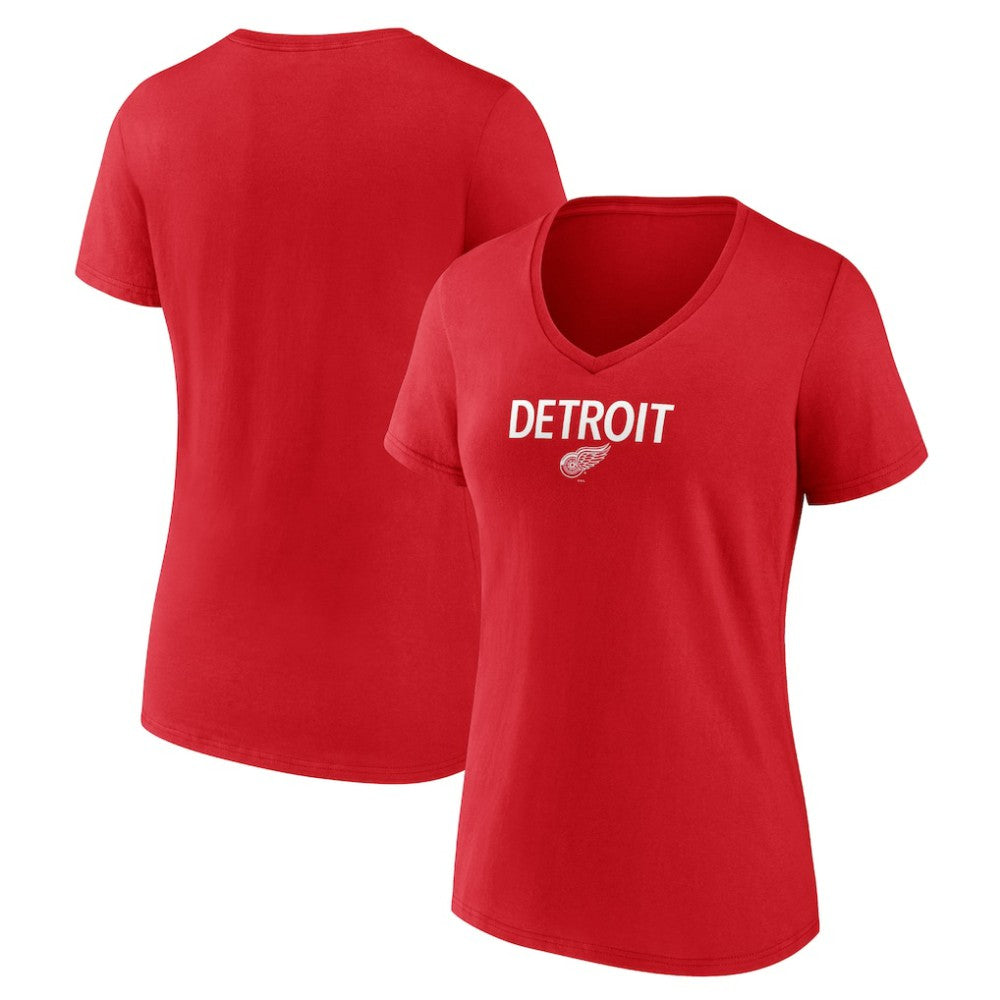 Detroit Red Wings Women's Primary Logo V-Neck T-Shirt Online