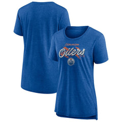 Edmonton Oilers Women's Hit the Ice Tri-Blend T-Shirt Discount