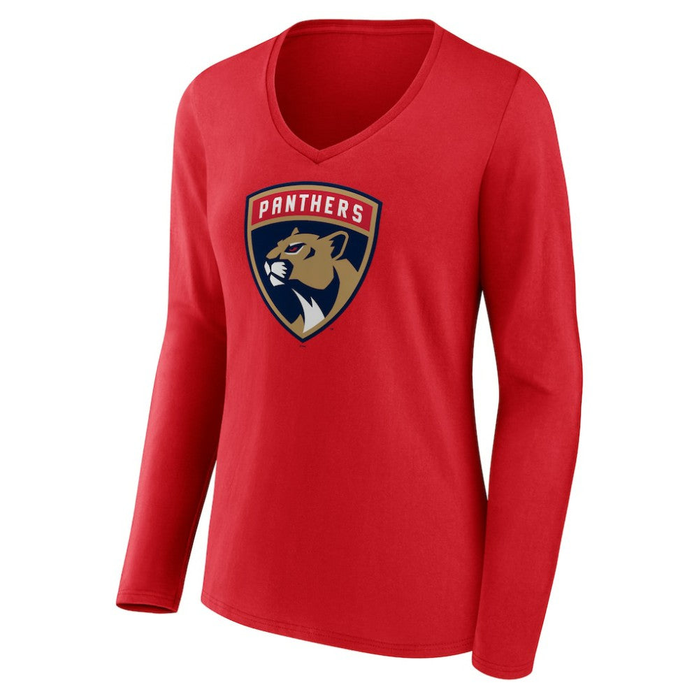 Florida Panthers Women's Primary Logo Long Sleeve V-Neck T-Shirt On Sale