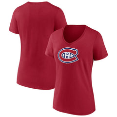 Montreal Canadiens Women's Primary Logo V-Neck T-Shirt For Sale