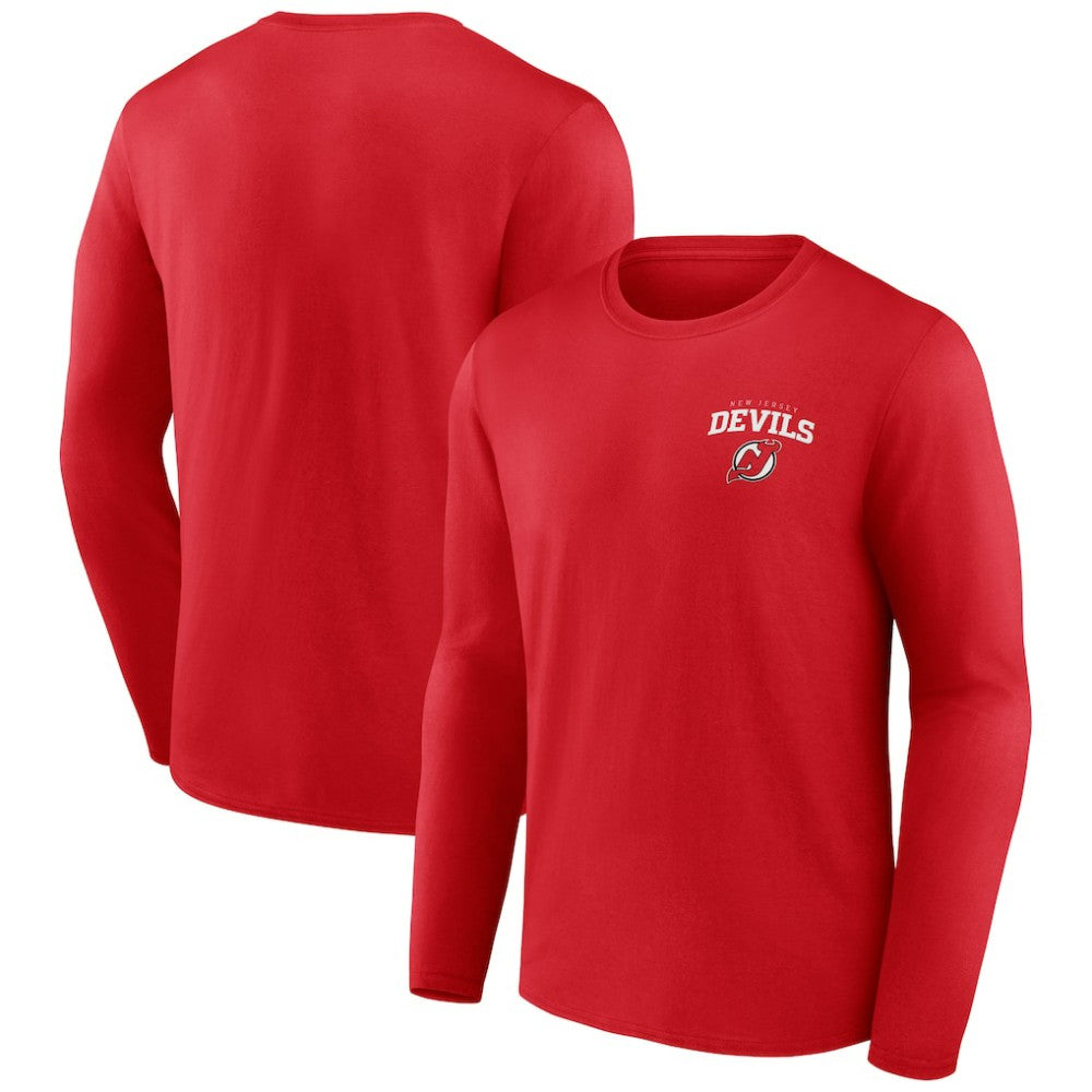 New Jersey Devils Team Lockup Long Sleeve T-Shirt On Sale