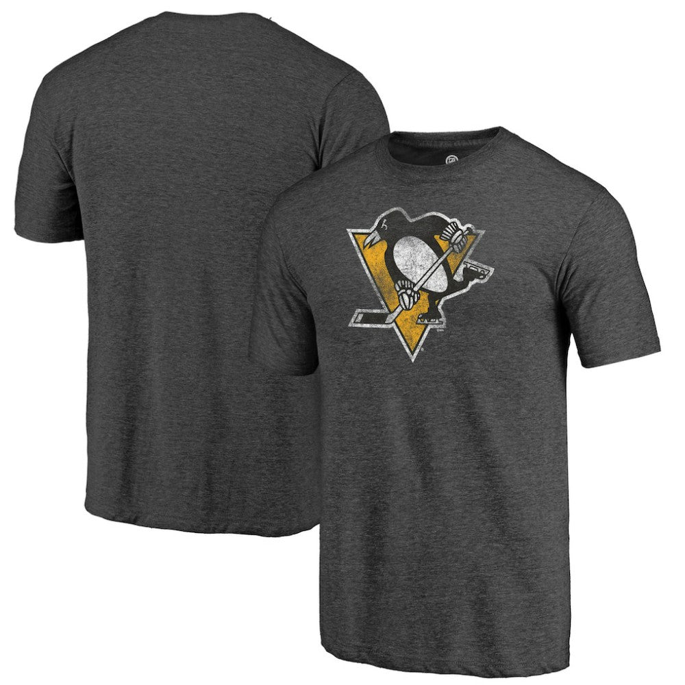 Pittsburgh Penguins Distressed Logo Tri-Blend T-Shirt Sale