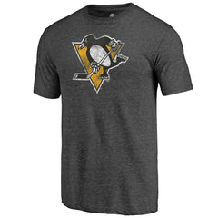 Pittsburgh Penguins Distressed Logo Tri-Blend T-Shirt Sale