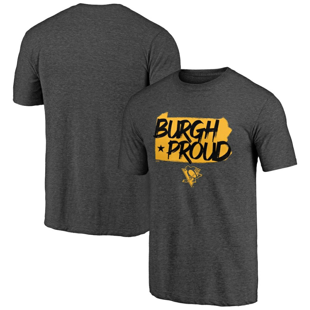 Pittsburgh Penguins Shoot to Score Tri-Blend T-Shirt For Sale