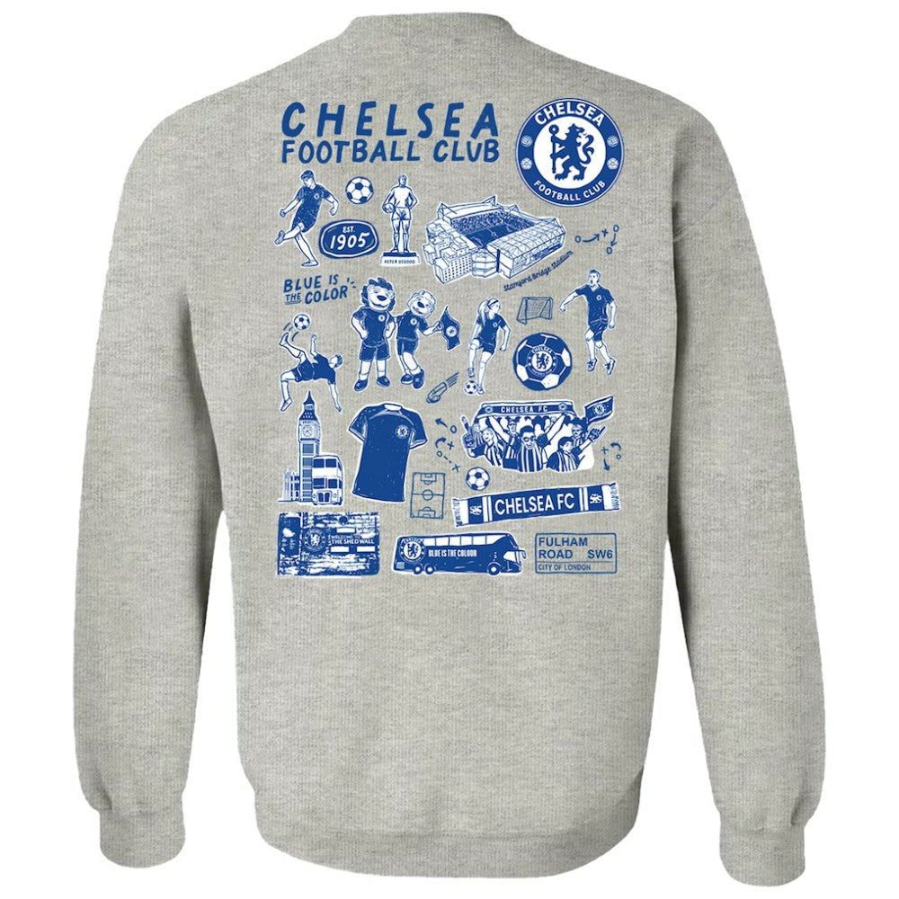 Chelsea Vive La Fete Women's Impressions Artwork Pullover Sweatshirt Gray