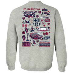 Barcelona Vive La Fete Women's Impressions Artwork Pullover Sweatshirt Gray