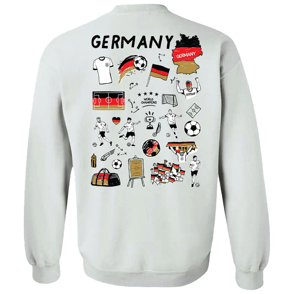Germany National Team Vive La Fete Women's Impressions Artwork Pullover Sweatshirt White