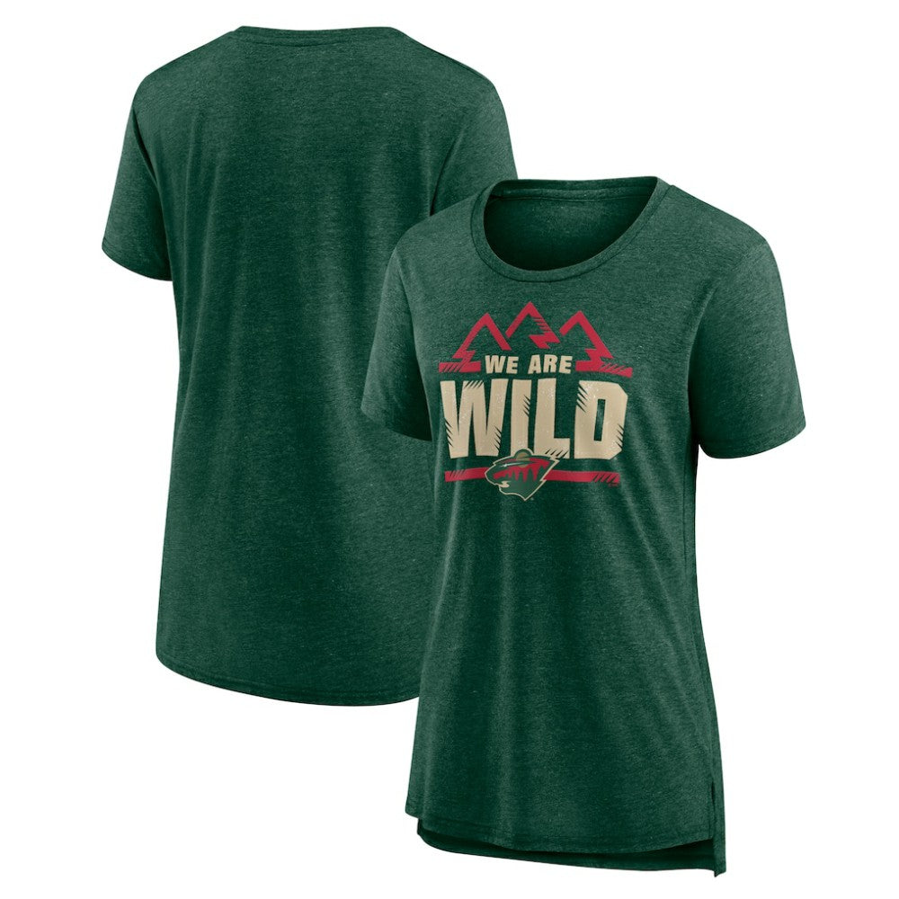 Minnesota Wild Women's Shout Out Tri-Blend T-Shirt Outlet
