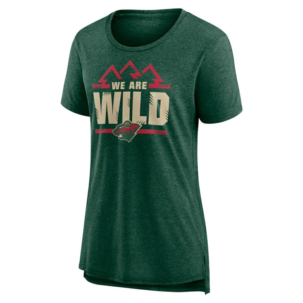 Minnesota Wild Women's Shout Out Tri-Blend T-Shirt Outlet