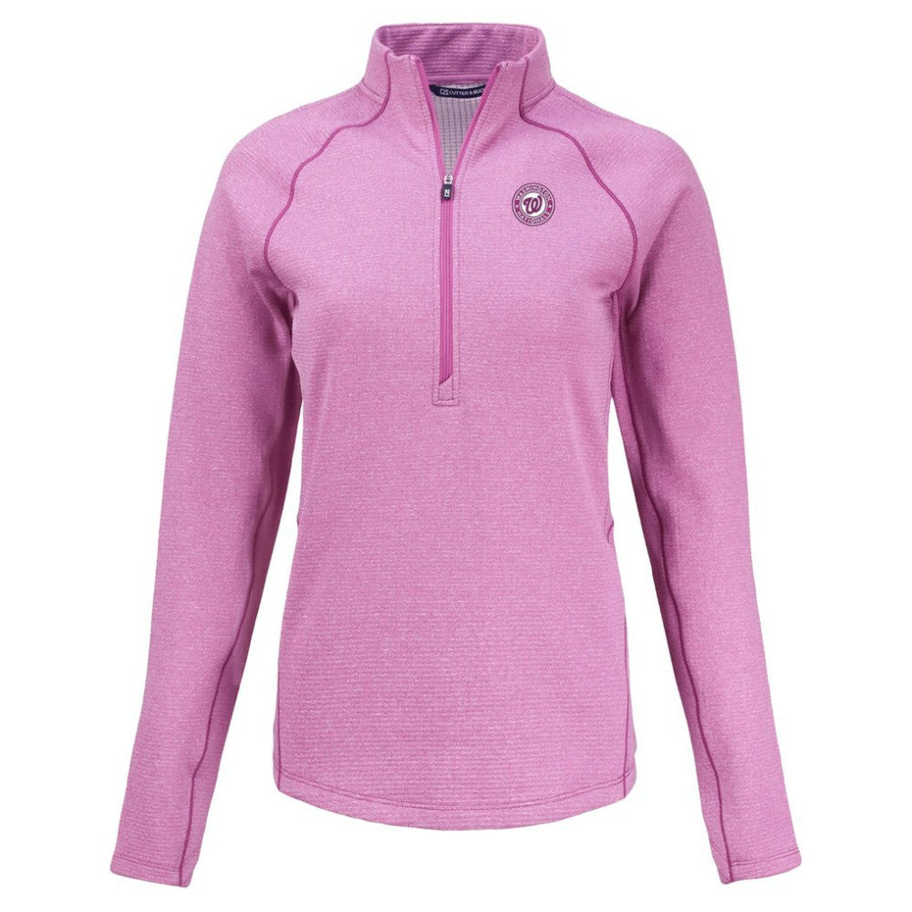 Washington Nationals Cutter & Buck Women's Peshastin Eco Fleece Recycled Half-Zip Jacket | MLB For sale