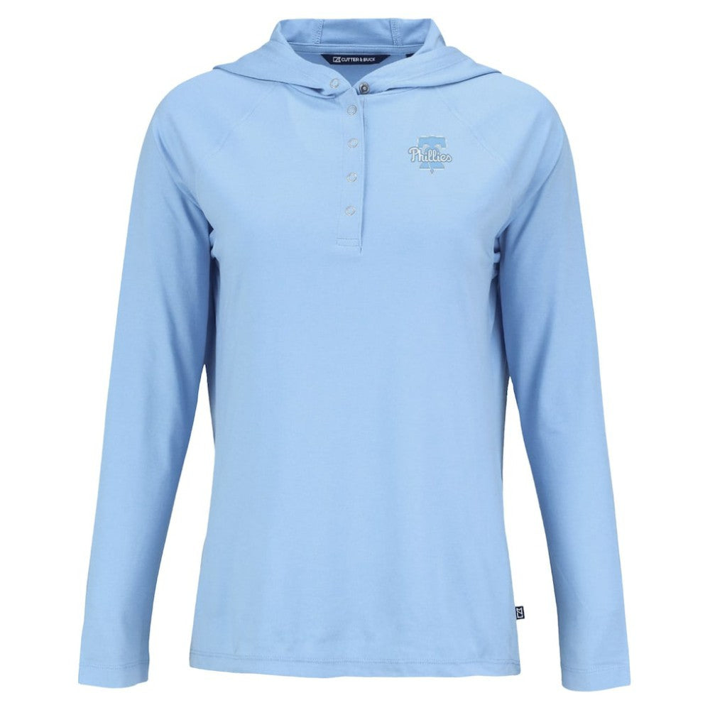 Philadelphia Phillies Cutter & Buck Women's Coastline Epic Comfort Eco Recycled Long Sleeve Hoodie T-Shirt | MLB Outlet