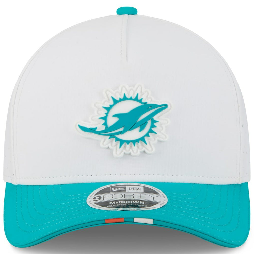 Miami Dolphins New Era Youth 2025 NFL Training Camp A-Frame 9FORTY Adjustable Hat