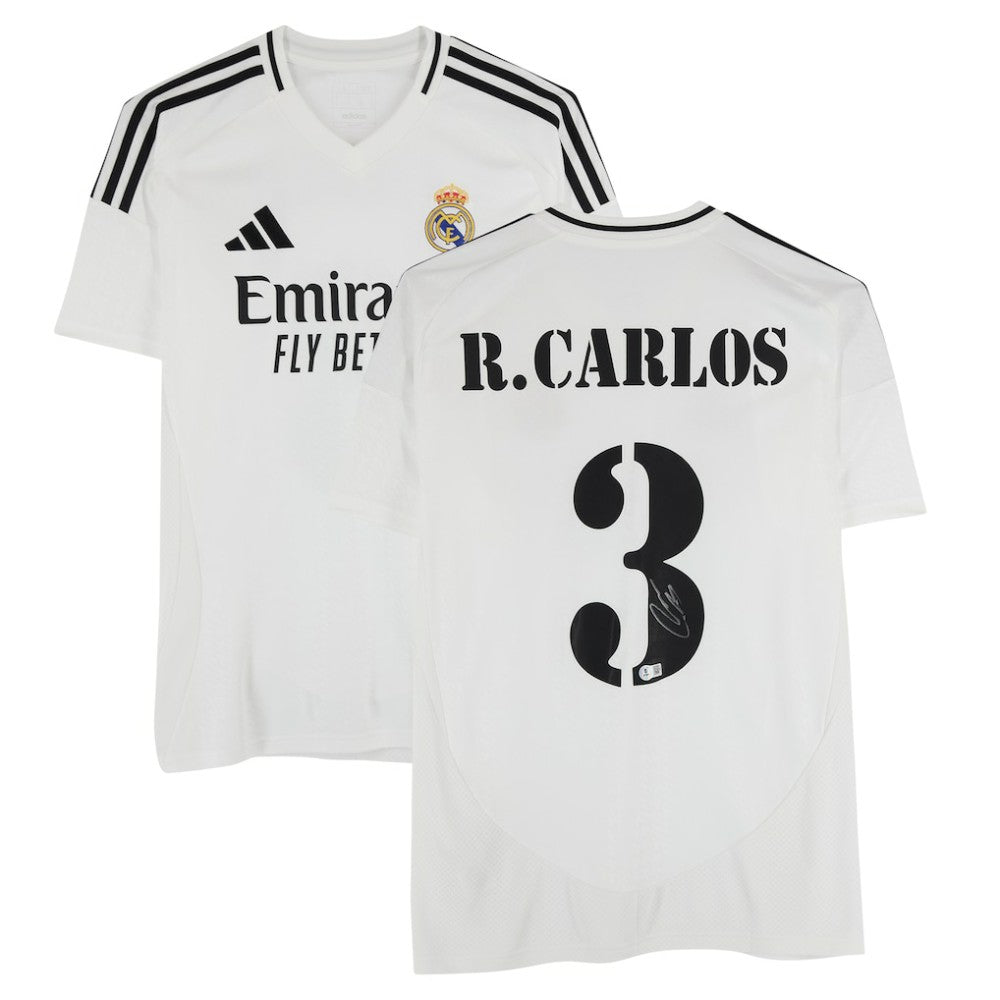 Roberto Carlos Real Madrid Autographed 2024-25 White Home Jersey BAS - Fanatics