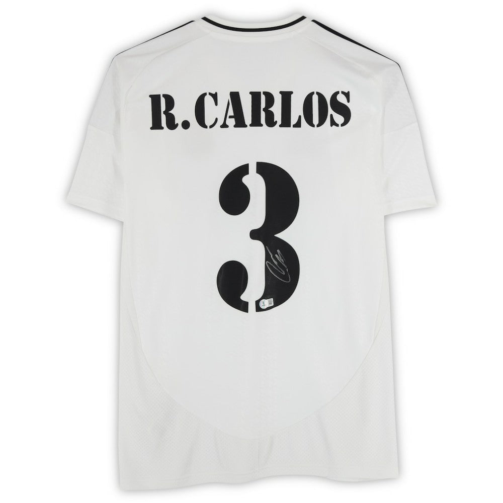 Roberto Carlos Real Madrid Autographed 2024-25 White Home Jersey BAS - Fanatics