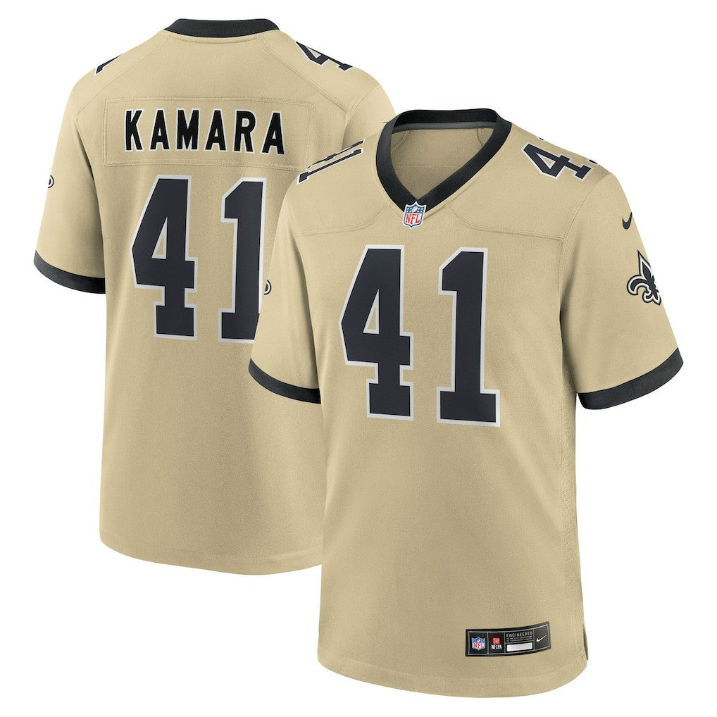 New Orleans Saints Nike Alvin Kamara  Youth Gameday Golds Alternate Game Player Jersey