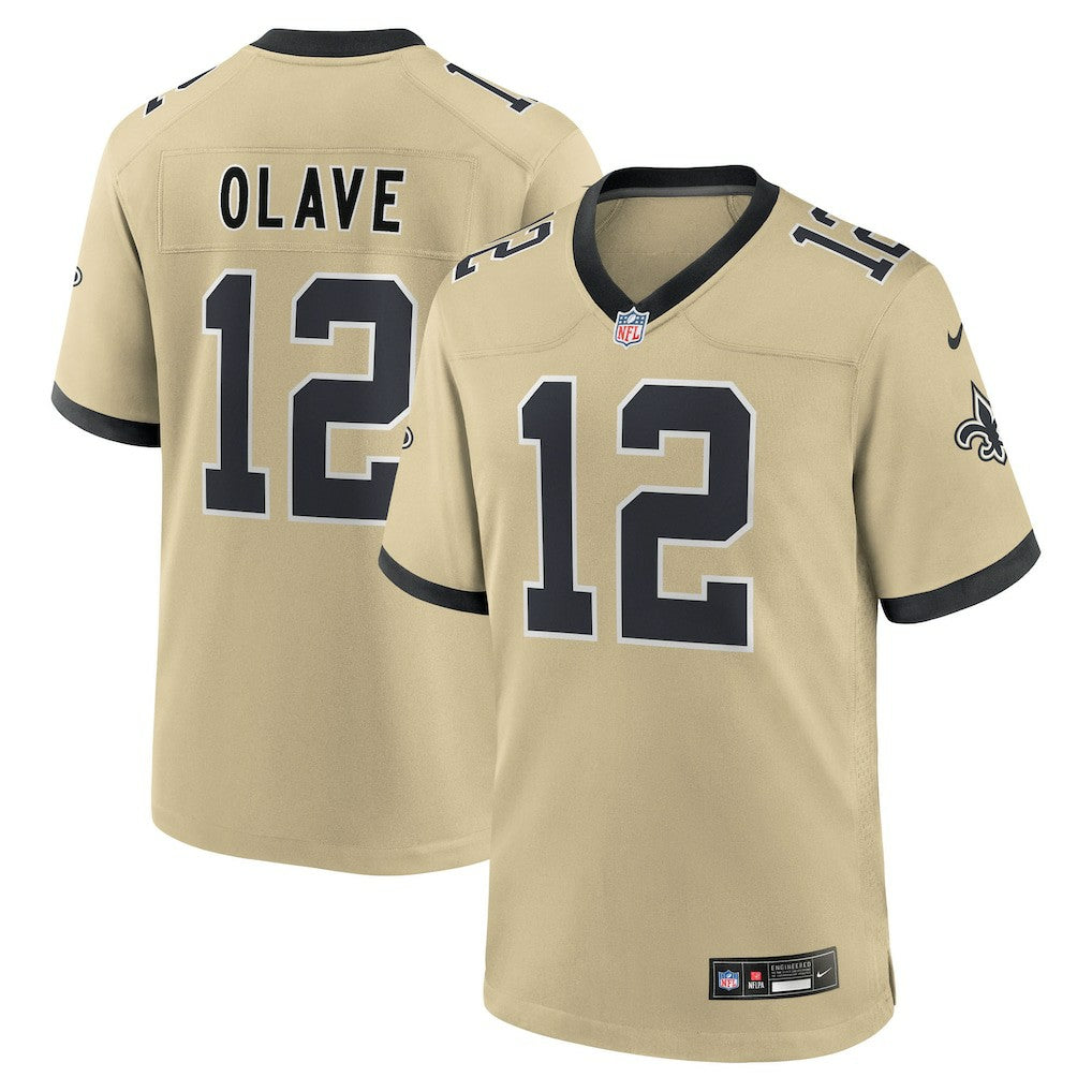 New Orleans Saints Nike Chris Olave  Youth Gameday Golds Alternate Game Player Jersey