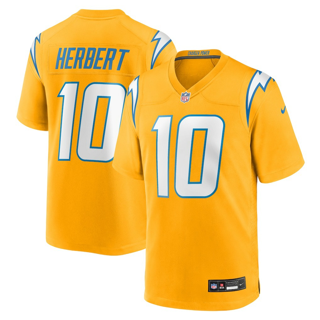 Los Angeles Chargers Nike Justin Herbert  Youth Alternate Charger Power Game Player Jersey