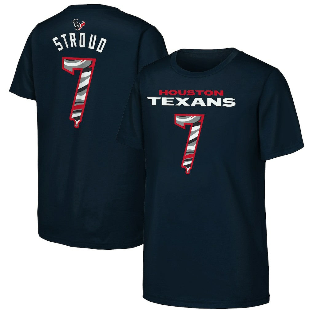 Houston Texans  C.J. Stroud  Outerstuff Youth Mainliner Drip Player Name & Number T-Shirt