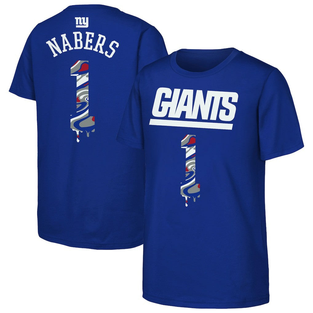 New York Giants  Malik Nabers  Outerstuff Youth Mainliner Drip Player Name & Number T-Shirt