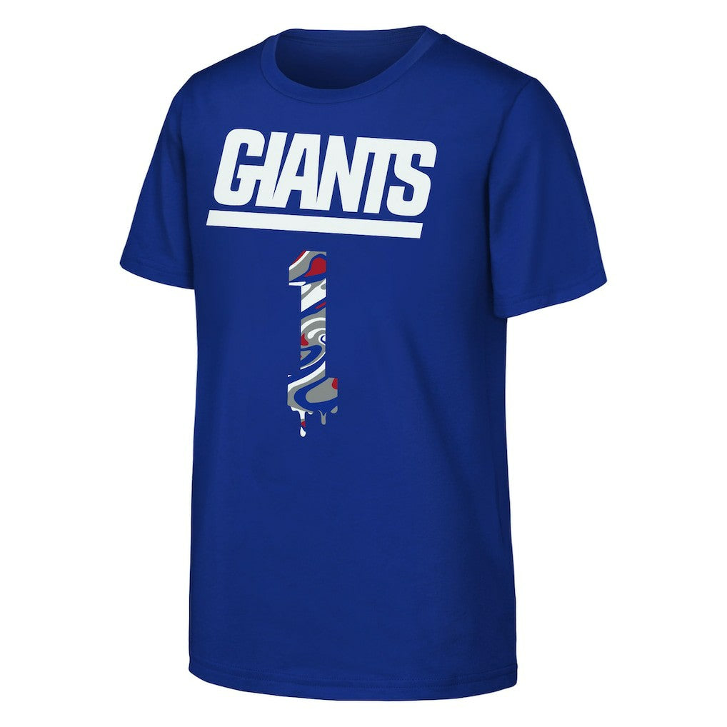 New York Giants  Malik Nabers  Outerstuff Youth Mainliner Drip Player Name & Number T-Shirt