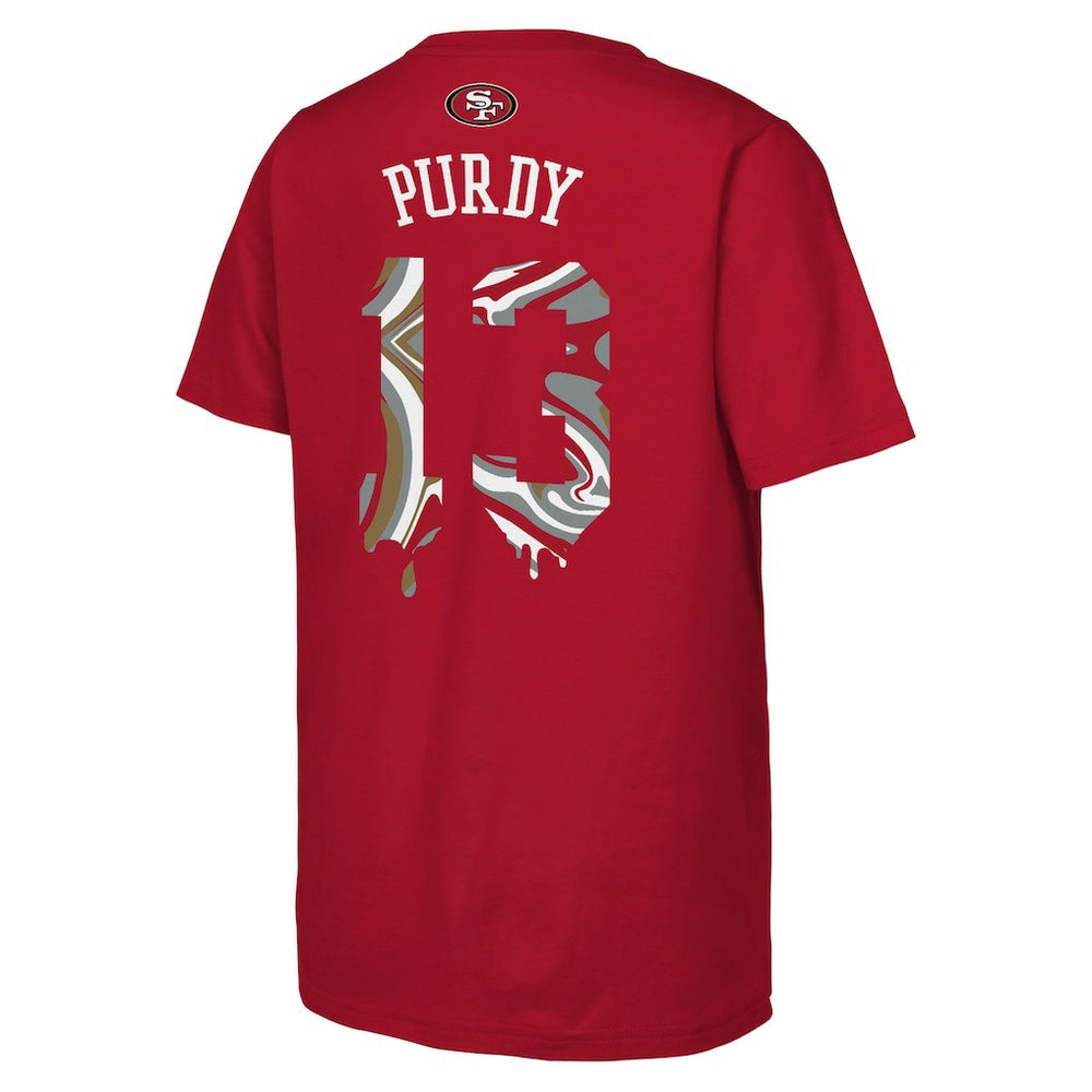 San Francisco 49ers  Brock Purdy  Outerstuff Youth Mainliner Drip Player Name & Number T-Shirt