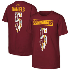 Washington Commanders  Jayden Daniels  Outerstuff Youth Mainliner Drip Player Name & Number T-Shirt